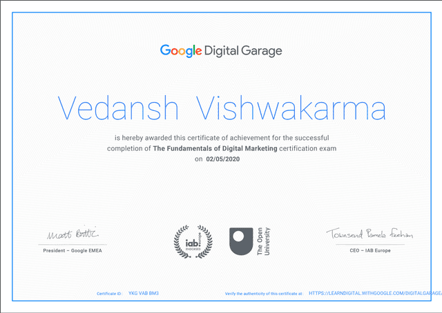 certificate