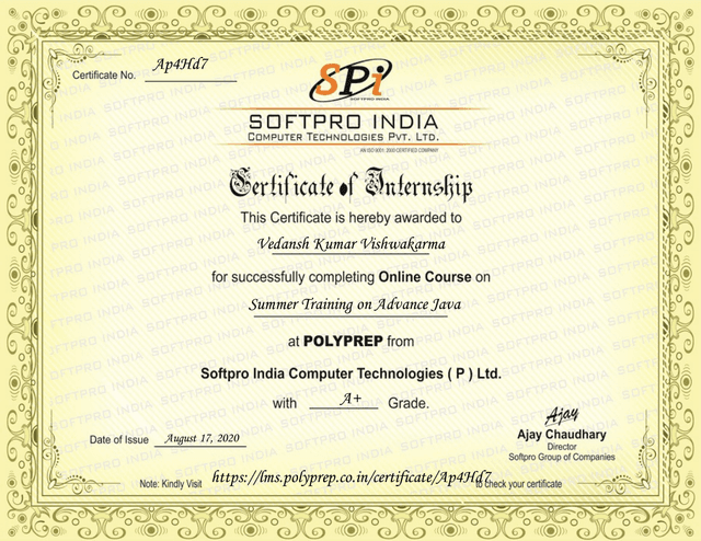 certificate